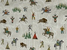 Stoff Indianer Wilder Westen