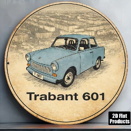 Blechschild rund trabant 601 - blechschild,