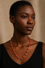 Damen-Kette Orange-silber