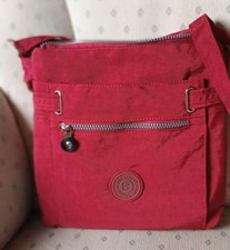 Neue kleine Damen Handtasche Schultertasche Umhängetasche Nylon in rot