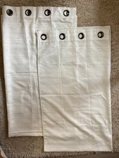 2x Tolle Verdunklungsgardine Vorhang 135x245 Weiß CREME Strukturiert Weich Ösen