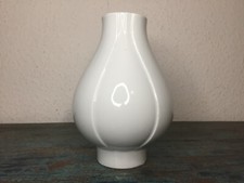 schicke moderne Tisch Vase Colditz DDR 18,5cm Porzellan weiß bauchige Blumenvase