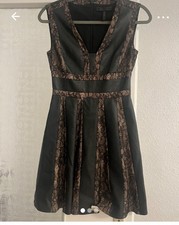 Kleid BCBG Max Aria Schwarz Lederimitat Gr.0