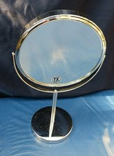 19287. Kosmetikspiegel   Kosmetik Spiegel  silberfarben  7fach   37 cm hoch