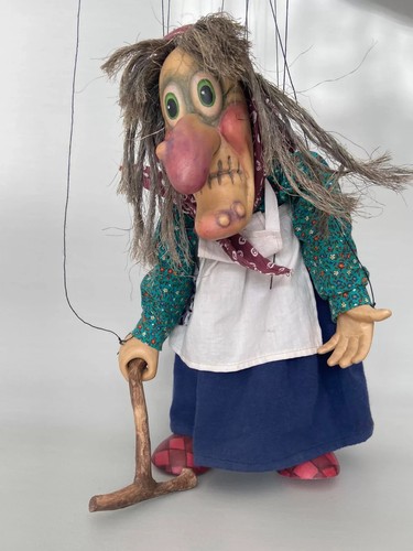 Czech folk art marionette hexe - art,