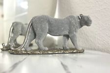 Statue Leopard Silber Neu 
