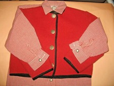  Mädchen DIRNDL Trachten-Set (Jacke/Hemd/Unterhemd) Gr 98/104 rot TOP HINGUCKER!