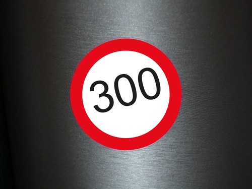 Aufkleber 300 km - 1, /h