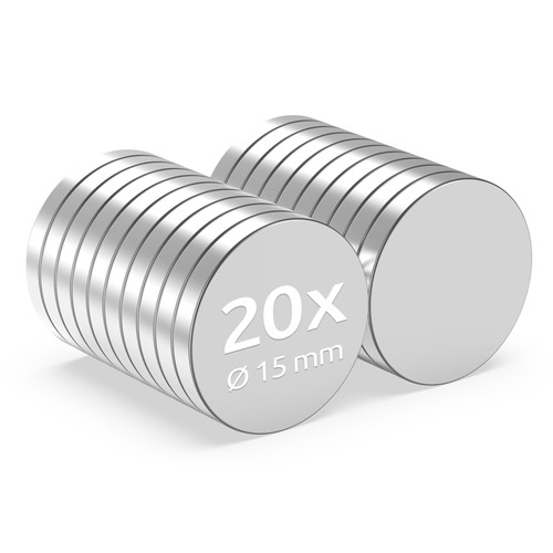20x neodym magnete rund 15x2mm - rund,