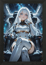 Weißhaariges Anime Girl in