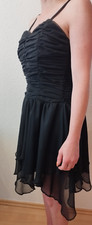 Gr.38/40 schwarzes Abendkleid Partykleid mit/ohne Träger, Stretchrücken!