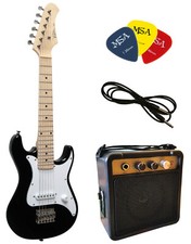 E-Gitarre für Kinder Mini 76cm - schwarz - Kabel+ Verstärker MA05 + 3Pik + EK3