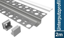 Led Alu Profil 2 m UP Set Strip / Streifen 10 mm breit | Abdeckung mattiert