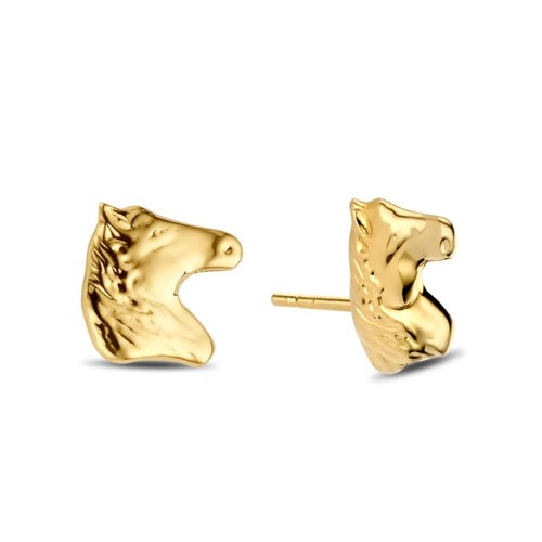 Pferde ohrstecker gelbgold - ohrstecker,