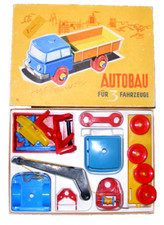 DDR VEB Plastspielwaren Tabarz ( Kellner ) Bausatz für 3 LKW Kran Runge Pritsche