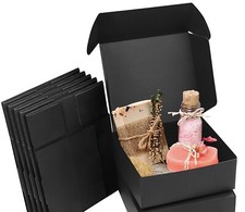 Schwarze Geschenkbox 20 Stück, aus Karton mit Deckel, 12 x 12 x 5 cm Schwarz