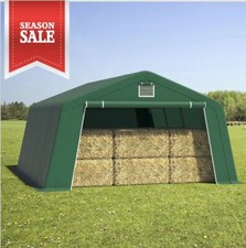 XXL Weidezelt Unterstand mobile Überdachung Weidehütte Stroh Holz Heu Lager Zelt