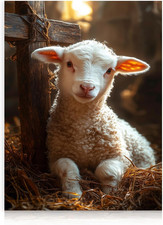 Christliches Wandbild Gemäldedruck Jesus Kreuzigung Lamm Bild 12x16 Zoll