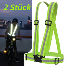 2x Warnweste Reflektierende Warnweste Fahrrad Motorrad Sport Sicherheitsweste DE