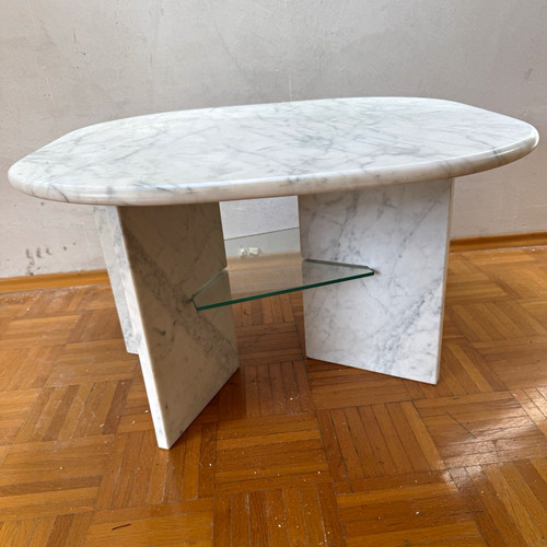 Ovaler couchtisch marmorierte - couchtisch,