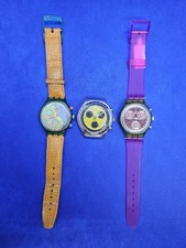Swatch Chronographen 3 Stück Irony YCS406, Fury, SCL102 Armbanduhr für BASTLER