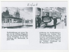 Fotocollage Erfurt Straßenbahn-Domplatz 1944 / Gothaer Platz 1961 ErstfahrtRepro
