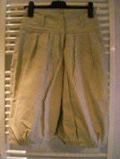 Hose Damen Gr .36 beige Unikat maßgeschneidert Cashmere breiter Bund gefüttert