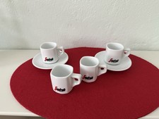 4 Vintage Segafredo Zanetti Espresso Tassen mit 2 Untertellern, Made in Italy