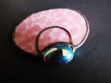 Brosche Silber 925 Tiffany Glasdesign 70er dekorativ besonders 45x50mm 10,5g