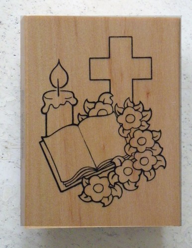 Stempel kreuz bibel - kreuz, ~6x8cm