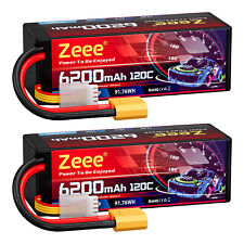 2x Zeee 4S 6200mAh 14.8V Lipo Akku 120C XT90 für RC LKW Auto Boot Buggy Hardcase