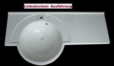 Möbel-Waschtisch LINKS BECKEN Mineralguss 105 cm weiß Waschbecken inkl. Überlauf