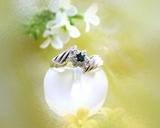 Ring Silber 925er grün weiß