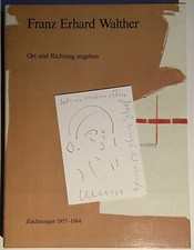 Franz Erhard Walther signiert Zeichnung Karte Unterschrift Signatur Autogramm