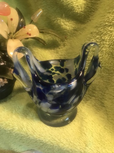 Murano glas vase blau - glas,