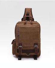 Umhängetasche  Vintage Canvas Herren Damen Brusttasche Rucksack Outdoor TOP