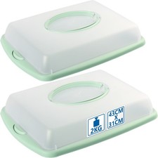 2x Kuchen Transportbox Container Blechkuchen Behälter Box mit Deckel Tragegriff