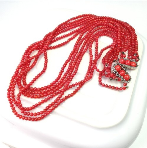 Rote glas boho halskette - glas,