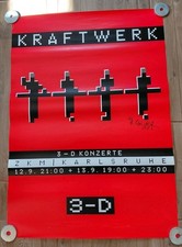 Altes signiertes KRAFTWERK Tour Poster Plakat ZKM Karlsruhe 2014 Autogramm 