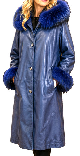 Leder mantel jacke - leder, cap