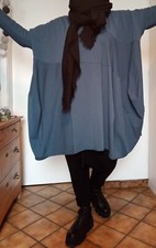 seltenes Lagenlook Patron RUNDHOLZ Petroleum NEU Oversize Ballonkleid Petrol Studio B3