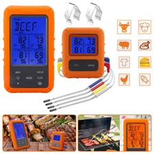 Digital Bratenthermometer Funk Grillthermometer Fleisch Thermometer und 4-Fühler