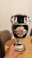 Meissen Vase Schlangenhenkelvase Prunkvase kobaltblau Blumen Porzellan porcelain
