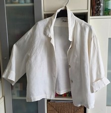 YISHA weiße Leinen Jacke