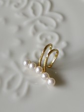 Ein Stück schicke weiße Naturliche perlen Ohrklemme / Damen Ohrringe ohne Loch 