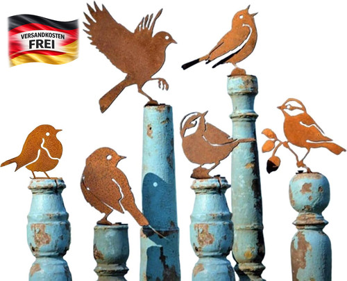 Dekorative metallvögel set - metallvögel, 6