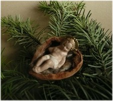 Krippenfigur Jesuskind,  altes kleines Christkind aus Ton, Weihnachten 10  Stück