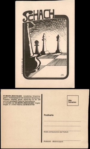 Ansichtskarte schach spiel - ansichtskarte,
