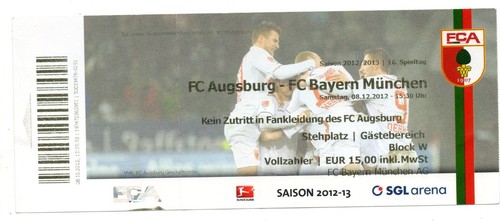 Ticket augsburg bayern - ticket, fc