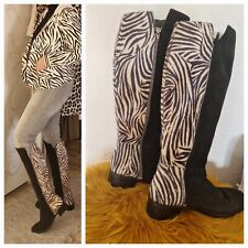 Zebra Stiefel Stiefelette Boots Fell Kniestiefel?Gr.38